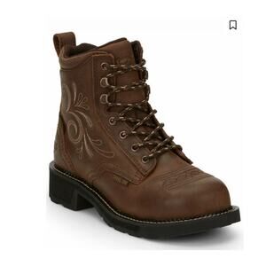 Justin Women's Katerina Waterproof Work Boots- Steel Toe Size 8.5